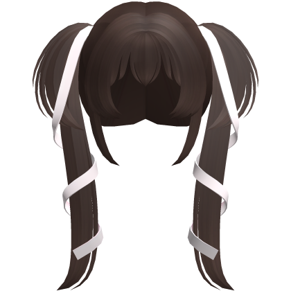 brown dolly ribbon laced long pigtails
