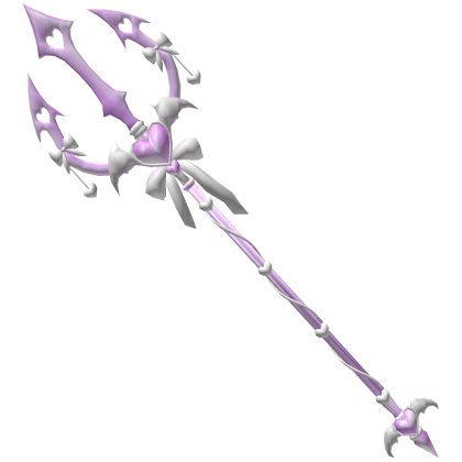 Bat Devil Imp Heart Trident - White Pastel Purple