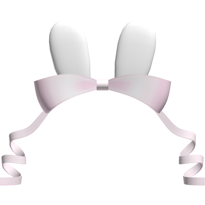 ♡ cute bunny ears with curly ribbons bow pink Roblox item