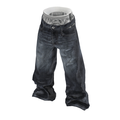💗Y2K LAYERED BAGGY JEANS_ASHBLUE