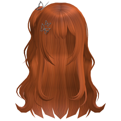 Anime Hair Ponytail w/ Butterfly Hairpins (Ginger) Roblox item