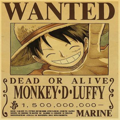 Poster-Wanted-Luffy Roblox decal