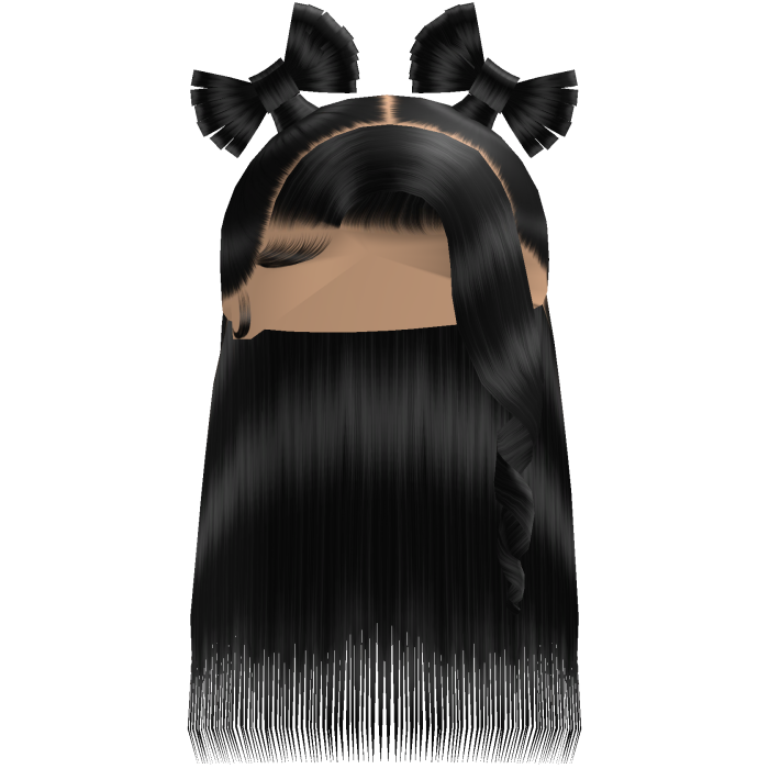 Black Half Up Twin Bow Sleek Bussdown