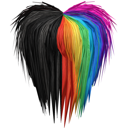 teased split rainbow dualcora scene razor cut hair Roblox item