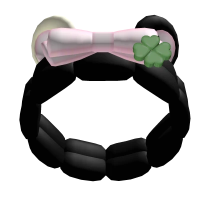 🍀black hamster hamtaro fuzzy ear makeup headband  Roblox item render