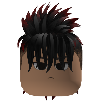 Spiky Mohawk Hair (Black/Red)