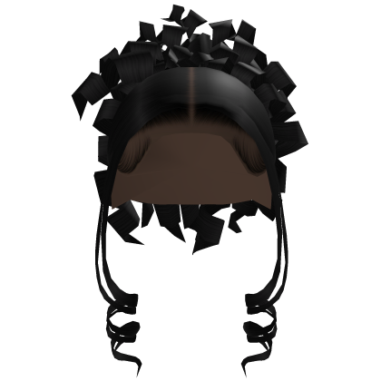 High Curly Updo In Black Roblox item
