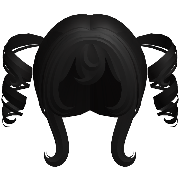black kawaii anime swirly bouncy pigtails