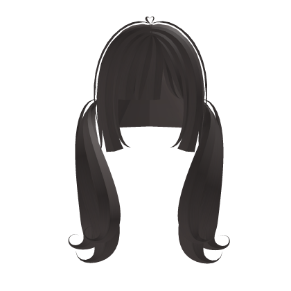 ♡ dolly hime low wavy pigtails brown
