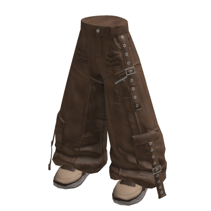 Strap Cargo Baggy Pants (brown)