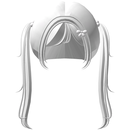 ♡︎ ꒰ kawaii bobble pigtails in white ა Roblox item