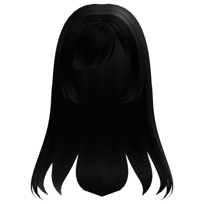 ♡ ꒰ black shy long flowy anime hair ꒱ Roblox item