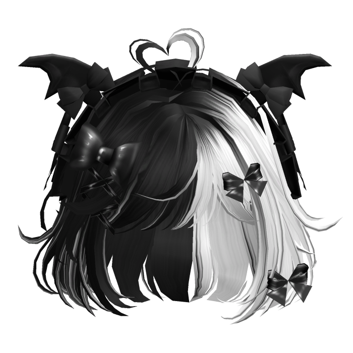Goth Bob w/Maid Headband (Black&White)