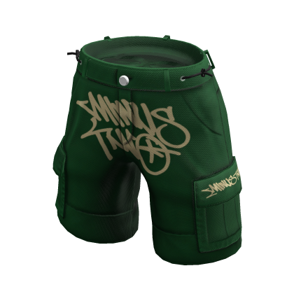 [MINUS 2] Y2k Graffiti Cargo Shorts (Green-Yellow) thumbnail
