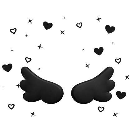 wings and heart aura (black) Roblox item