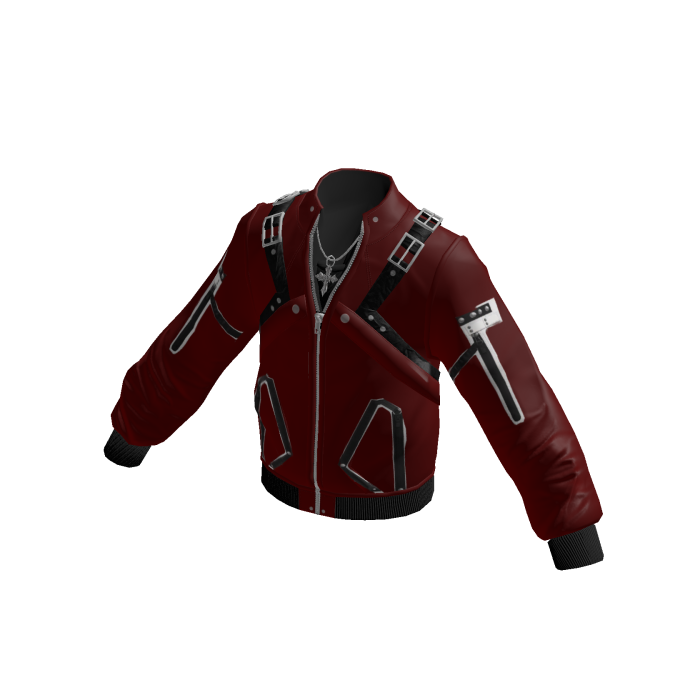 Buckle Strap Bomber Jacket (Red)