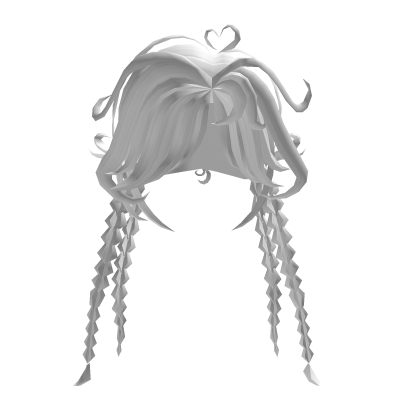 White Braided Twintails with Heart Roblox item