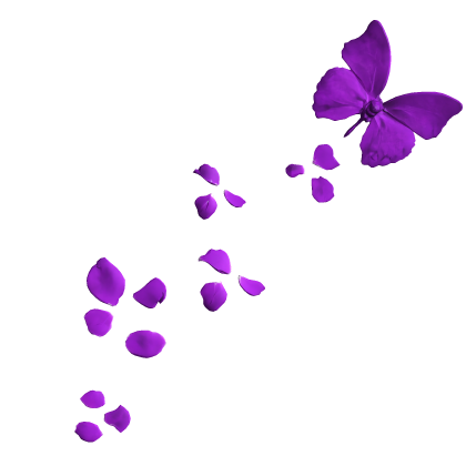 Purple Trailing Face Petals with Butterfly