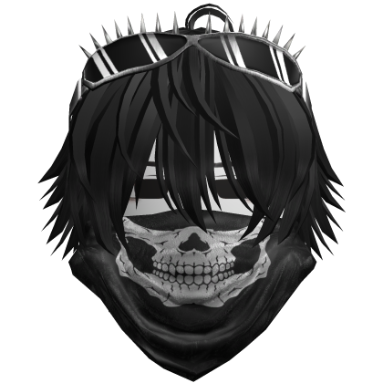Emo Vkei Skull Bandana Hair Black