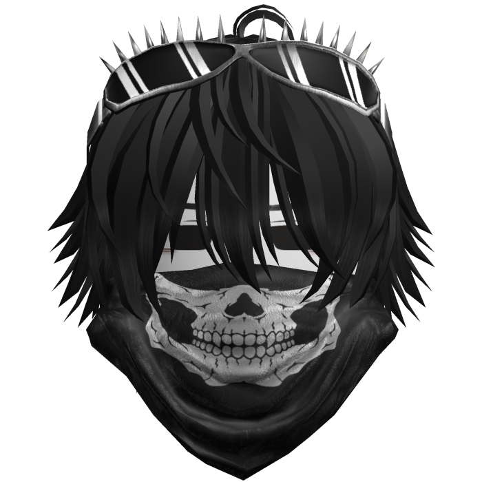 Emo Vkei Skull Bandana Hair Black