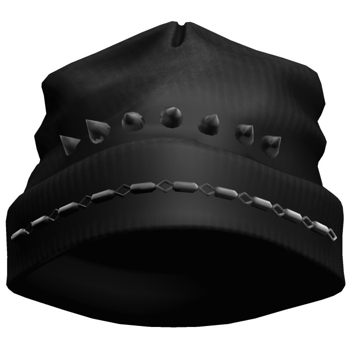 black spiky distressed beanie
