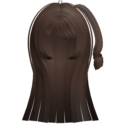 Long Straight Hair w/ Side Pigtail (Brown) Roblox item