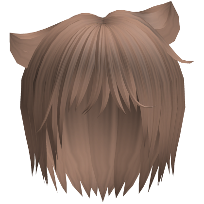 messy cute emo vkei catboy hair in light brown