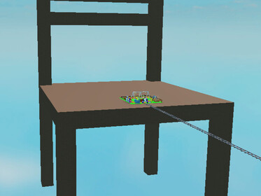 Cart ride into a chair