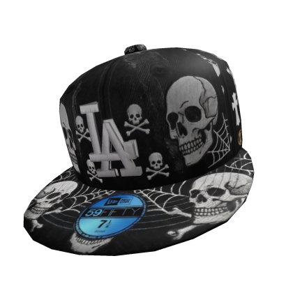 Halloween Skulls Tilted Fitted Hat