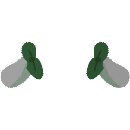 Green Ribbon Fluffy Bunny Ears