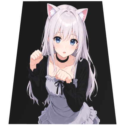 Cute White Hair Catgirl Cape Roblox item