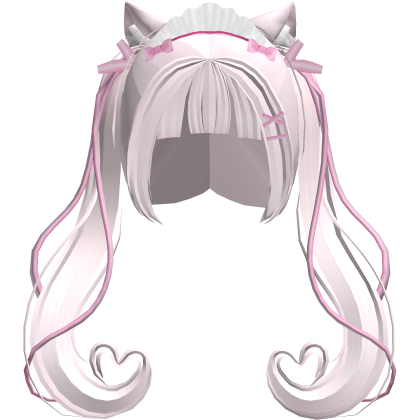 anime neko maid heart ponytails cat ear (pink)