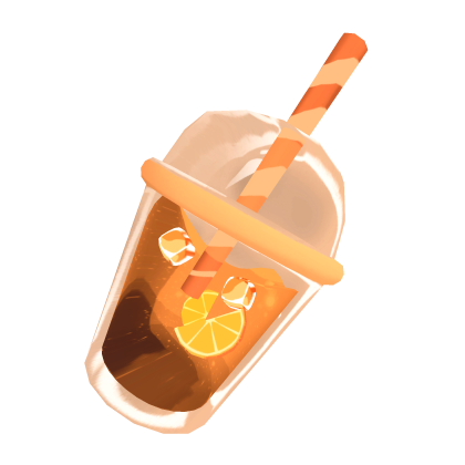 Cute Orange Boba Milk Tea