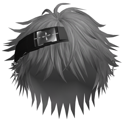 Silver Y2K Messy Boy Hair w/ Headband & Cross Roblox item