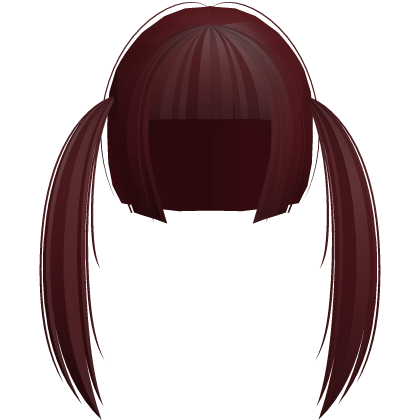 emo scene hime cut pigtails in dark red Roblox item