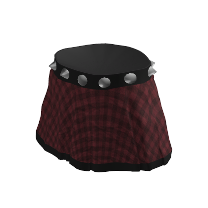 Cute Red Checkered Goth Pleated Skirt