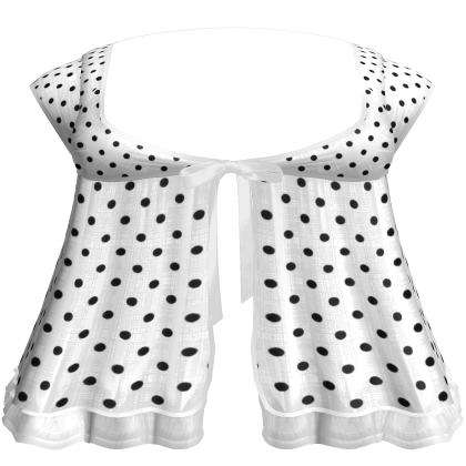 Cute Polka White Top Gothic Doll Dress 