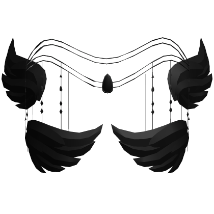 Black Angel Face Wings W Tiara