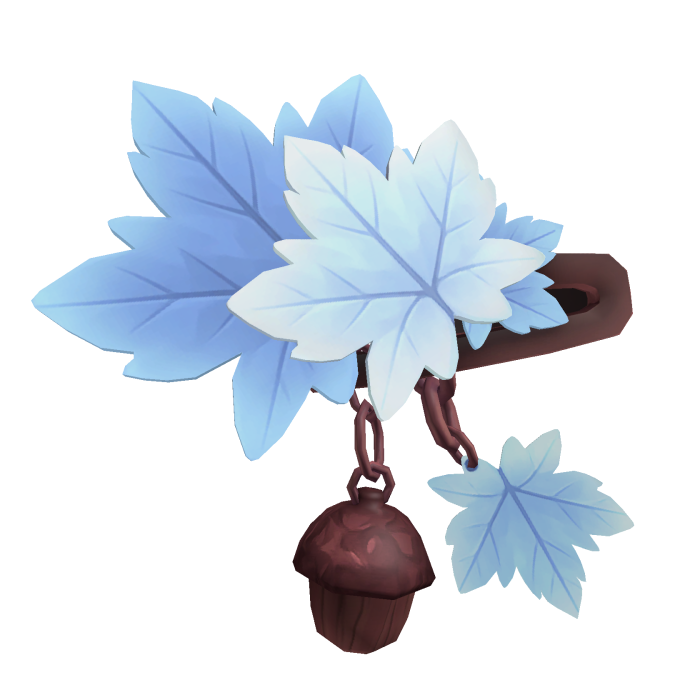 🍂 Blue Autumn Leaf & Acorn Hair Clip
