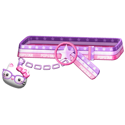 Amekaji Gyaru Harajuku Kitty Belt Purple Pink 1.0
