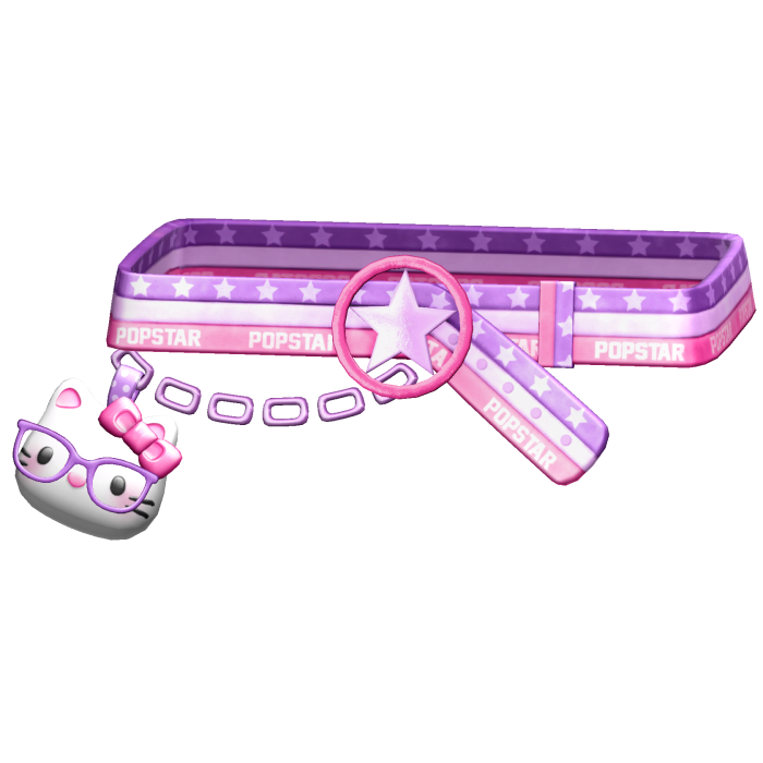 Amekaji Gyaru Harajuku Kitty Belt Purple Pink 1.0