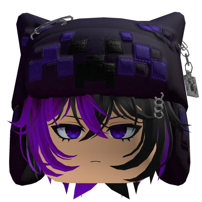 Purple Pixel Creeper Ushanka Boy Hair