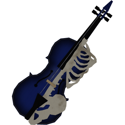 Emo Moe Gothic Skeleton Violin Blue
