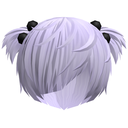 (//_^) purple messy anime vkei emo hair w buns