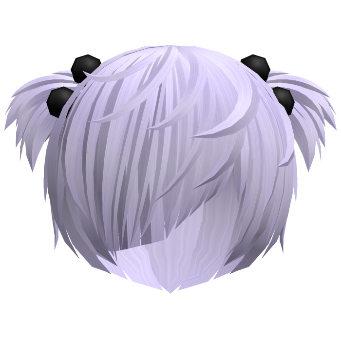 (//_^) purple messy anime vkei emo hair w buns