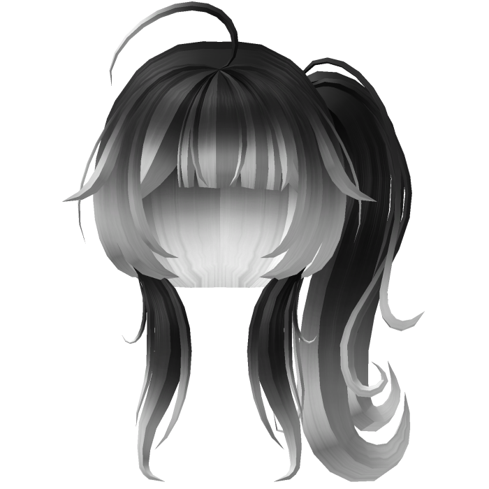cute curly anime moe faded black one side pigtail 