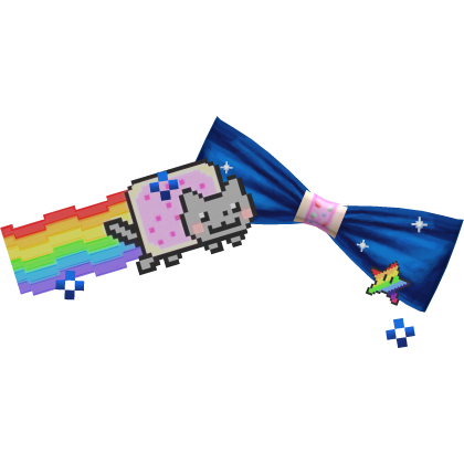 kawaii nyan cat rainbow bow with sparkles