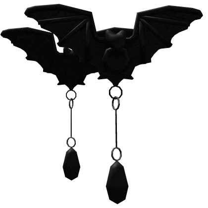 Halloween Gothic Dark Black Bat Earrings 