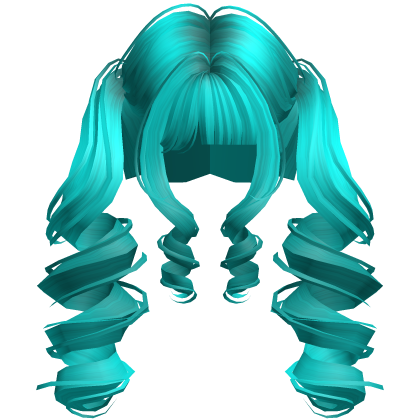 Teal Dolly Spiral Twin Tails 🎀 Roblox item
