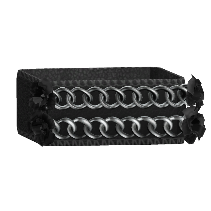 1.0 Black Silver Y2K Emo Flower Arm Bracelet Chain